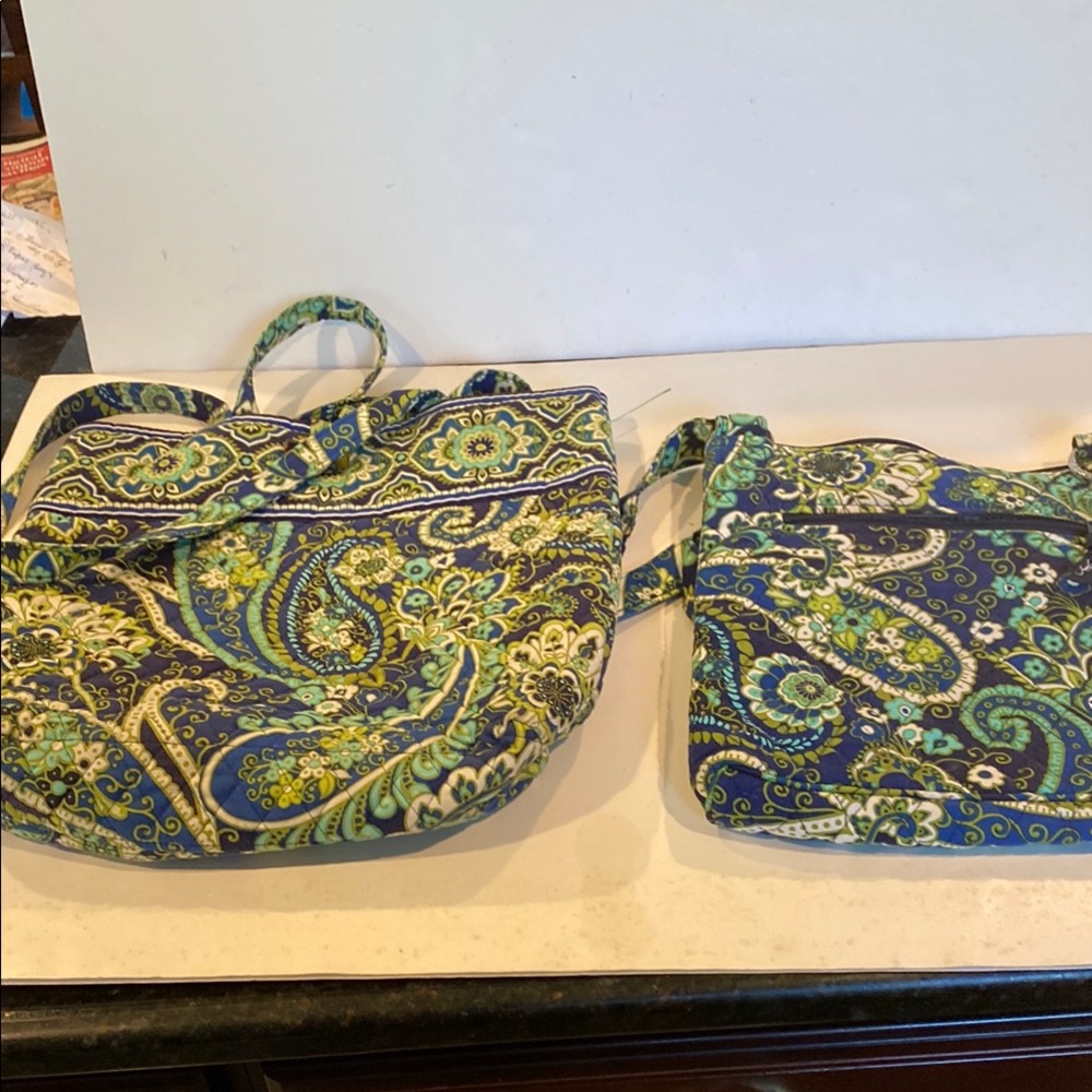 Lot of 2 Vera Bradley Paisley Rhythm & Blues Bags